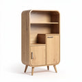 Wooden bookshelf storage unit with cabinet and open shelves 90 x 40 x 150cm